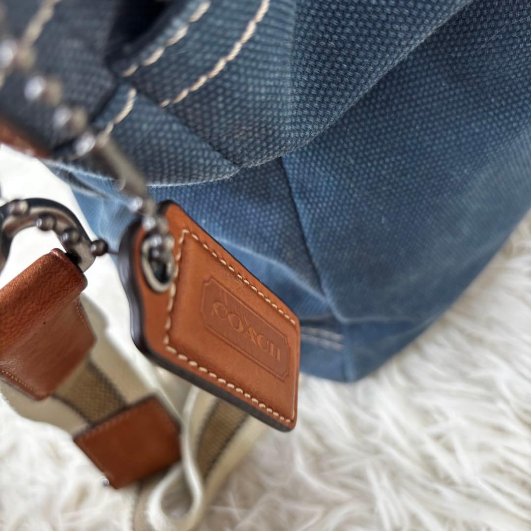 COACH✨70381 デニム　メッセンジャーメンズバッグ　フラップ　インディゴ