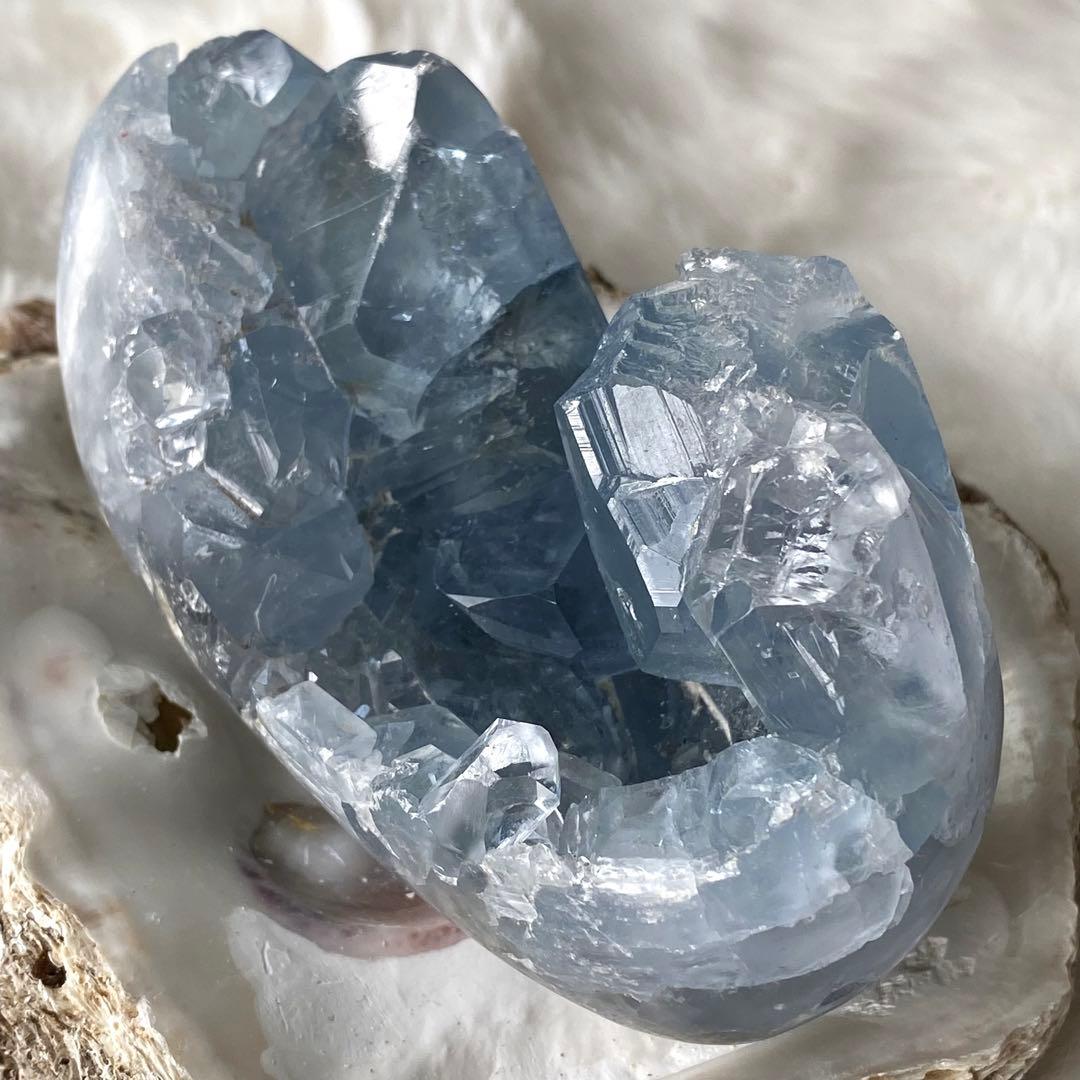 【 天然石 セレスタイト 原石　天青石　クラスター 】