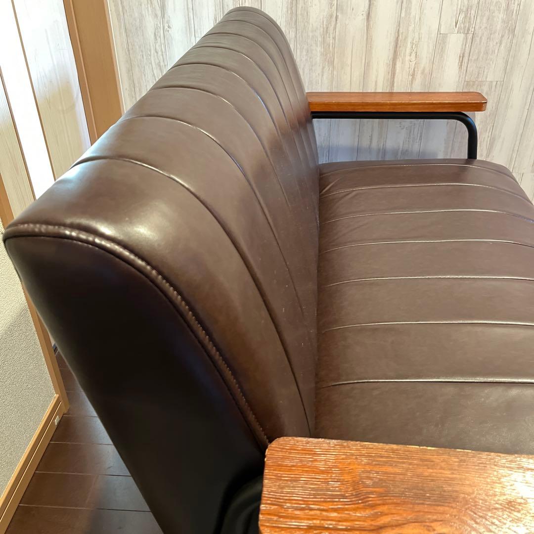 傷・汚れに強い合成皮革2人用ソファ(Nシールド　ステイン2KD DBR) ニトリ