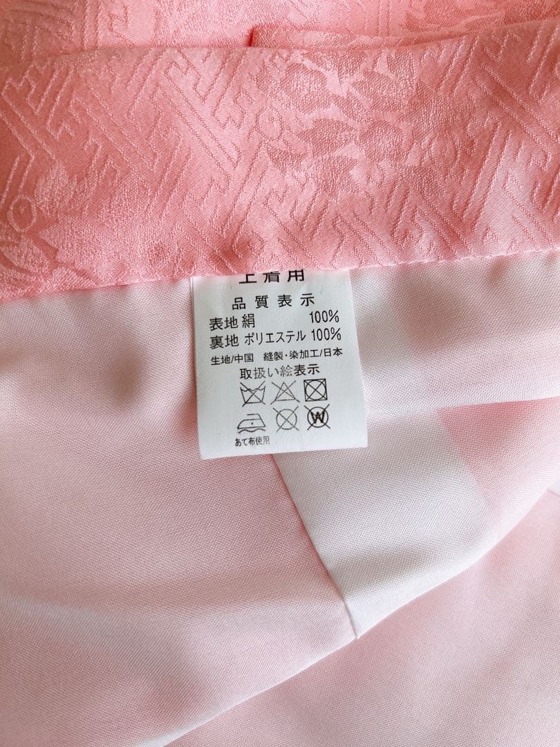 【10日まで値引き中】七五三 3歳着物 被布セット 正絹 手描き ピンク【美品】