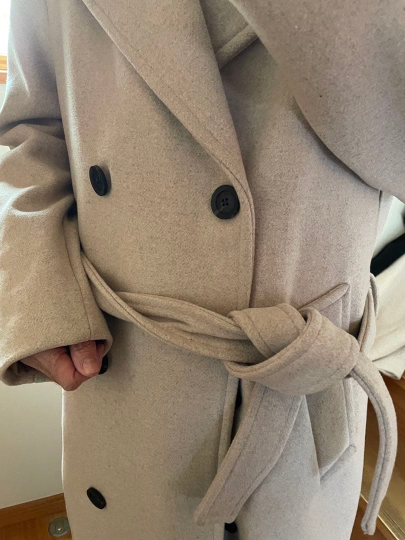 ZARA 白ベージュ ダブルブレスト チェスターコート 美品