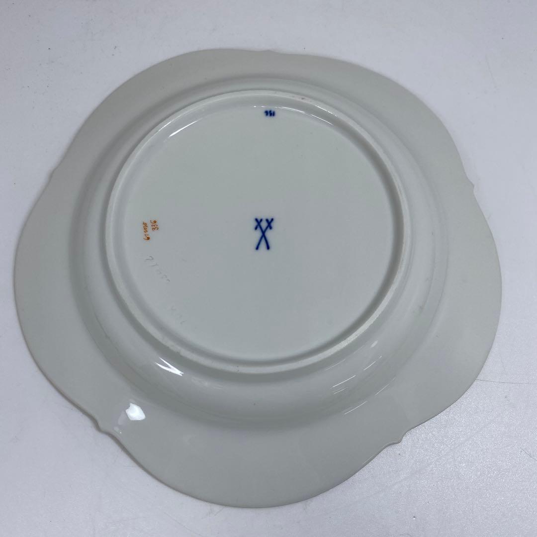 マイセン　現代花プレートB 幅約20.6㎝　東さ7-0202②