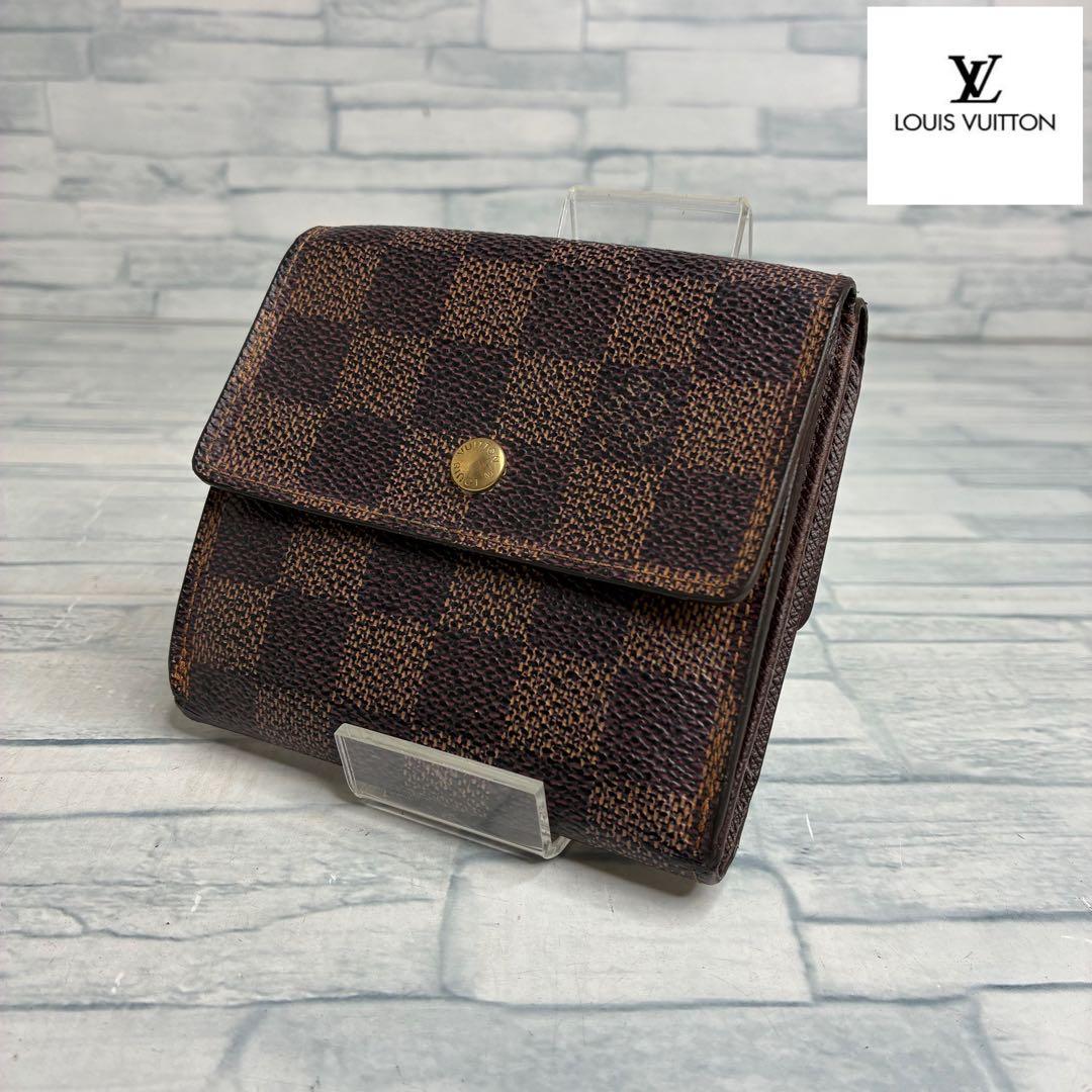 極美品　54 ルイヴィトン モノグラム　三つ折り財布　Ｗホック wv4