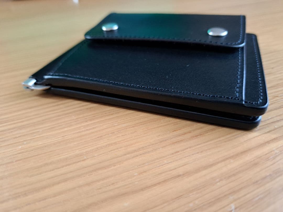 SLOW&CO ブラックレザーマネークリップ