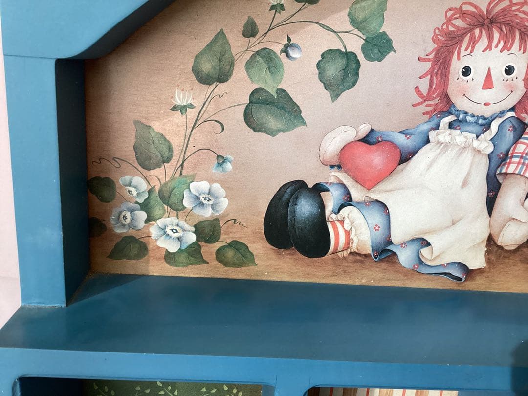 ラガディ・アン&アンディ　カントリー雑貨　収納棚　アンティーク　トールペイント風