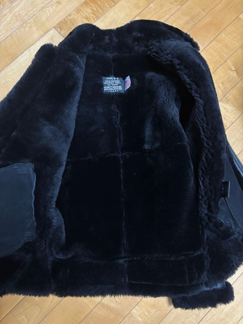 SCHOTT B-3 ムートンジャケット　レザージャケット　ブラック　32