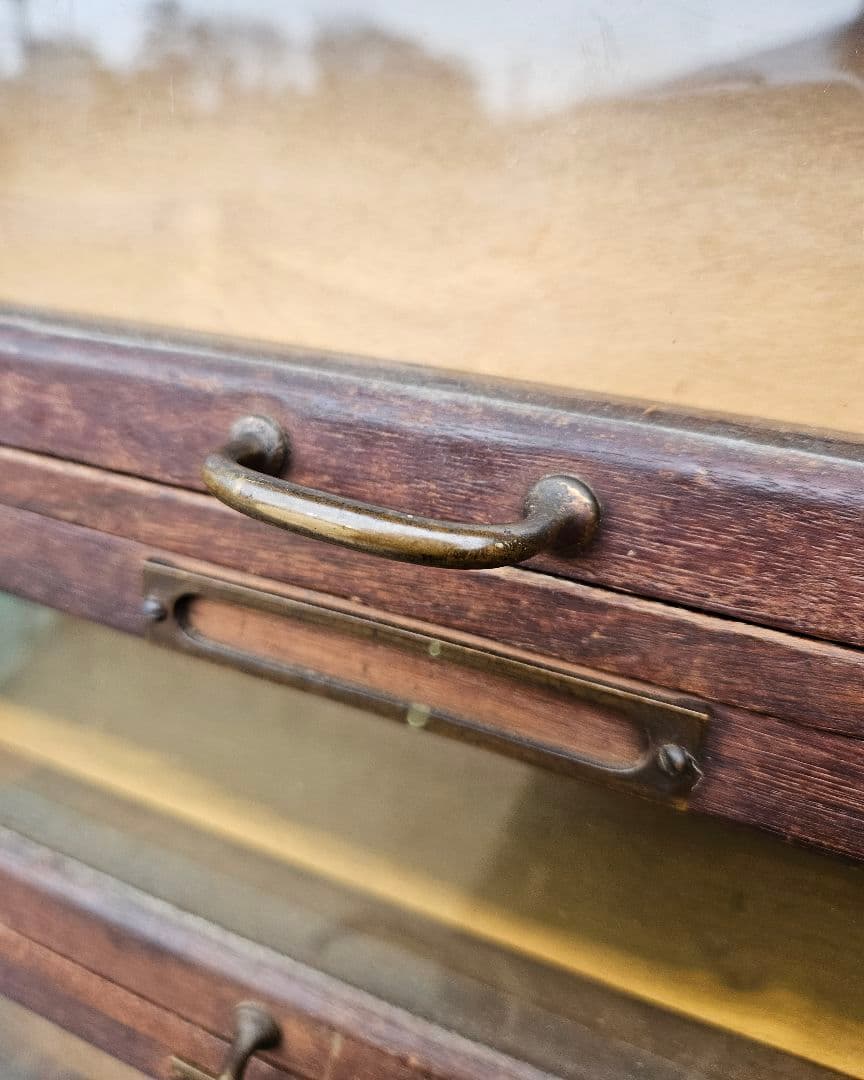 USヴィンテージ 古いシャツケース 木製×ガラス 24杯 引出し 収納 古家具