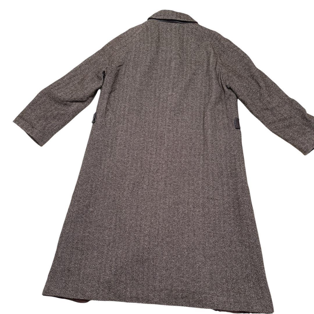 【美品】DIFFU イタリア製 ヘリンボーン ロングコート M相当 カシミヤ使用