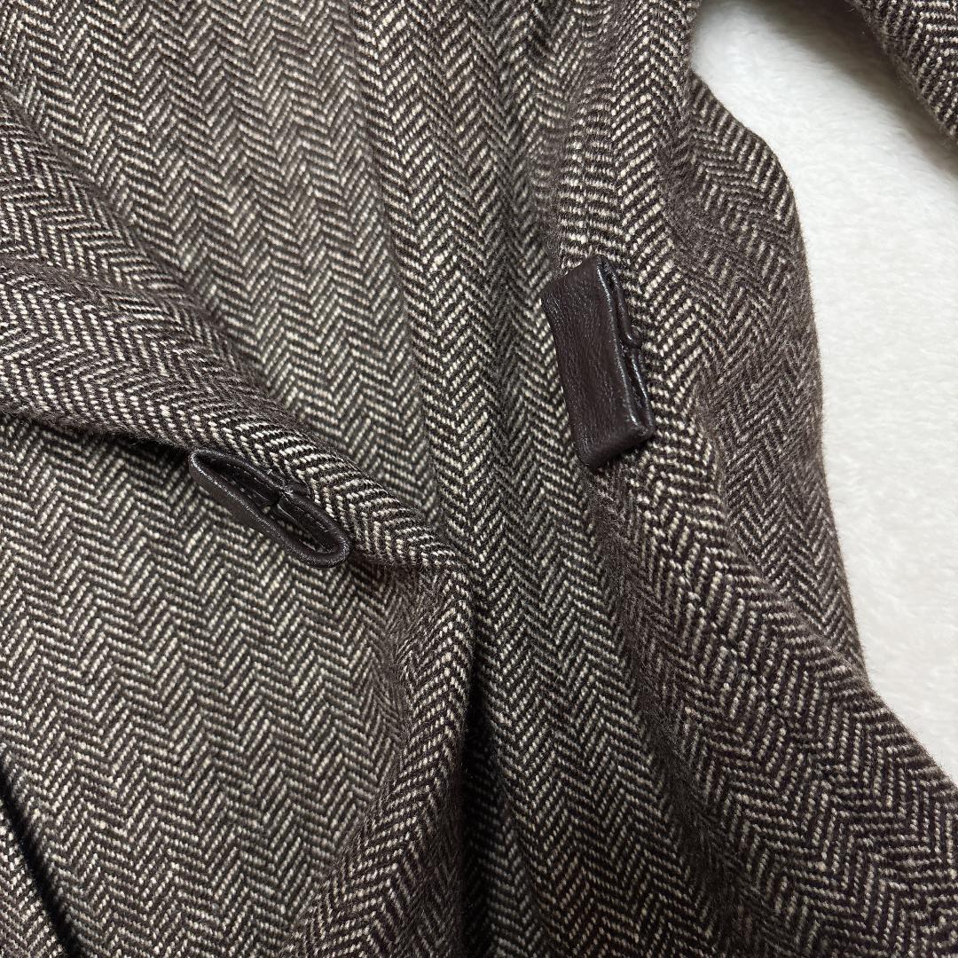 【美品】DIFFU イタリア製 ヘリンボーン ロングコート M相当 カシミヤ使用