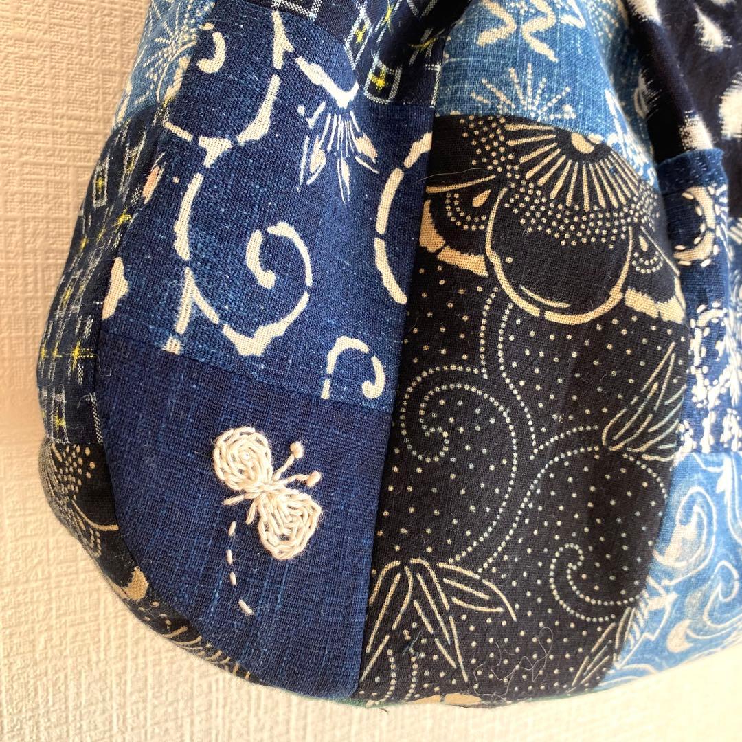 古布 襤褸 刺し子 パッチワークバッグ｜一点もの ハンドメイド 藍染 手仕事