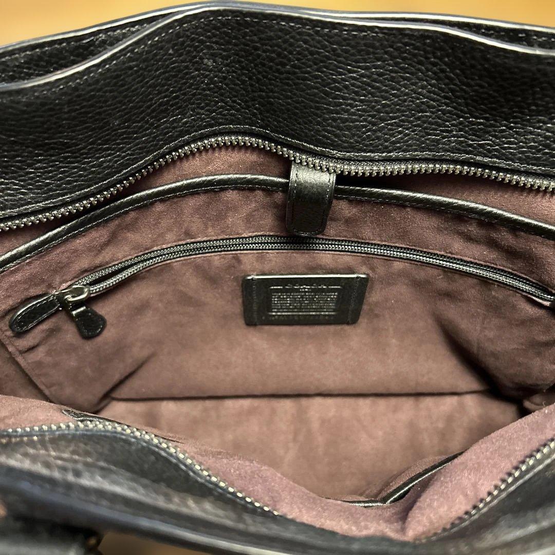 COACH ブラックレザー トートバッグ