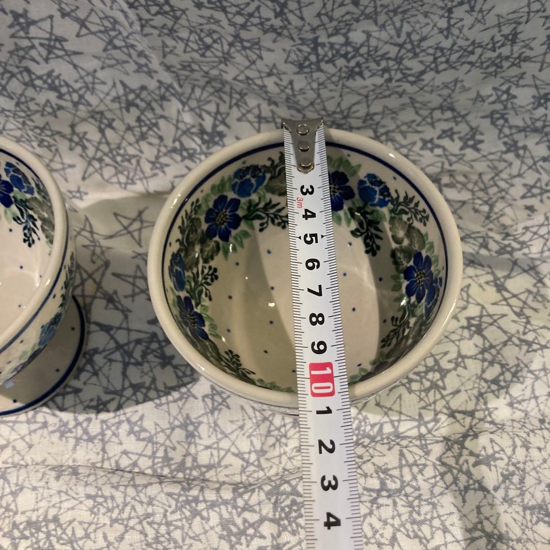 デザートカップ 2個セット 花柄 陶器　ポーリッシュポタリー　ポーランド食器