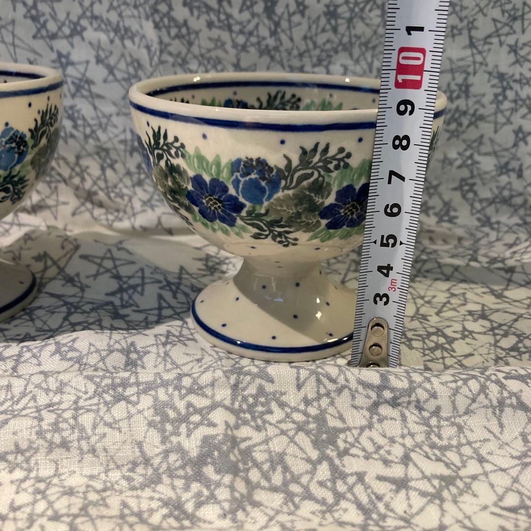 デザートカップ 2個セット 花柄 陶器　ポーリッシュポタリー　ポーランド食器