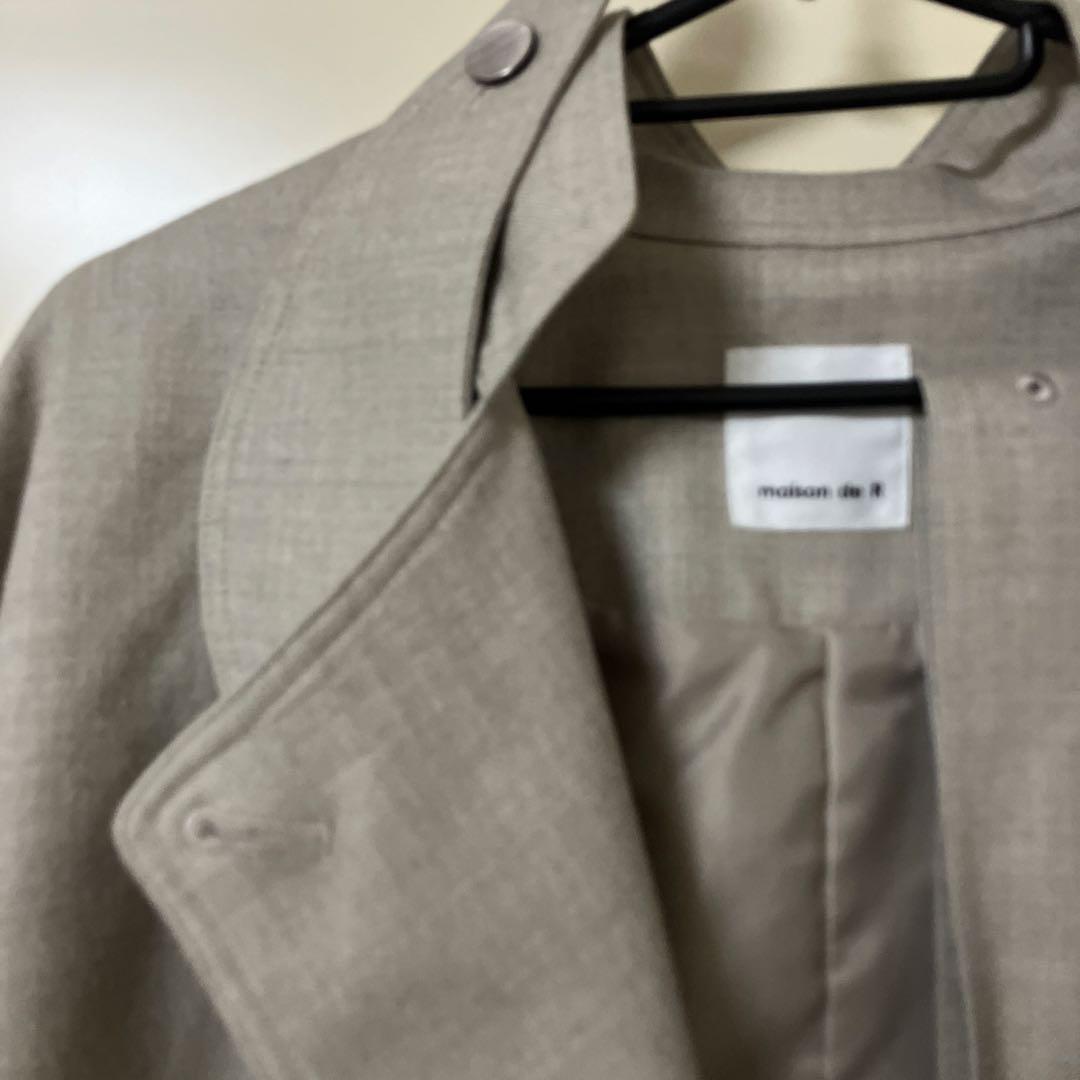 メゾンドアール　フラノノーカラートレンチコート