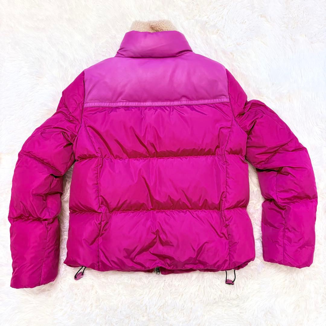 COACH シープレザー切替ボアダウンジャケット ピンク S