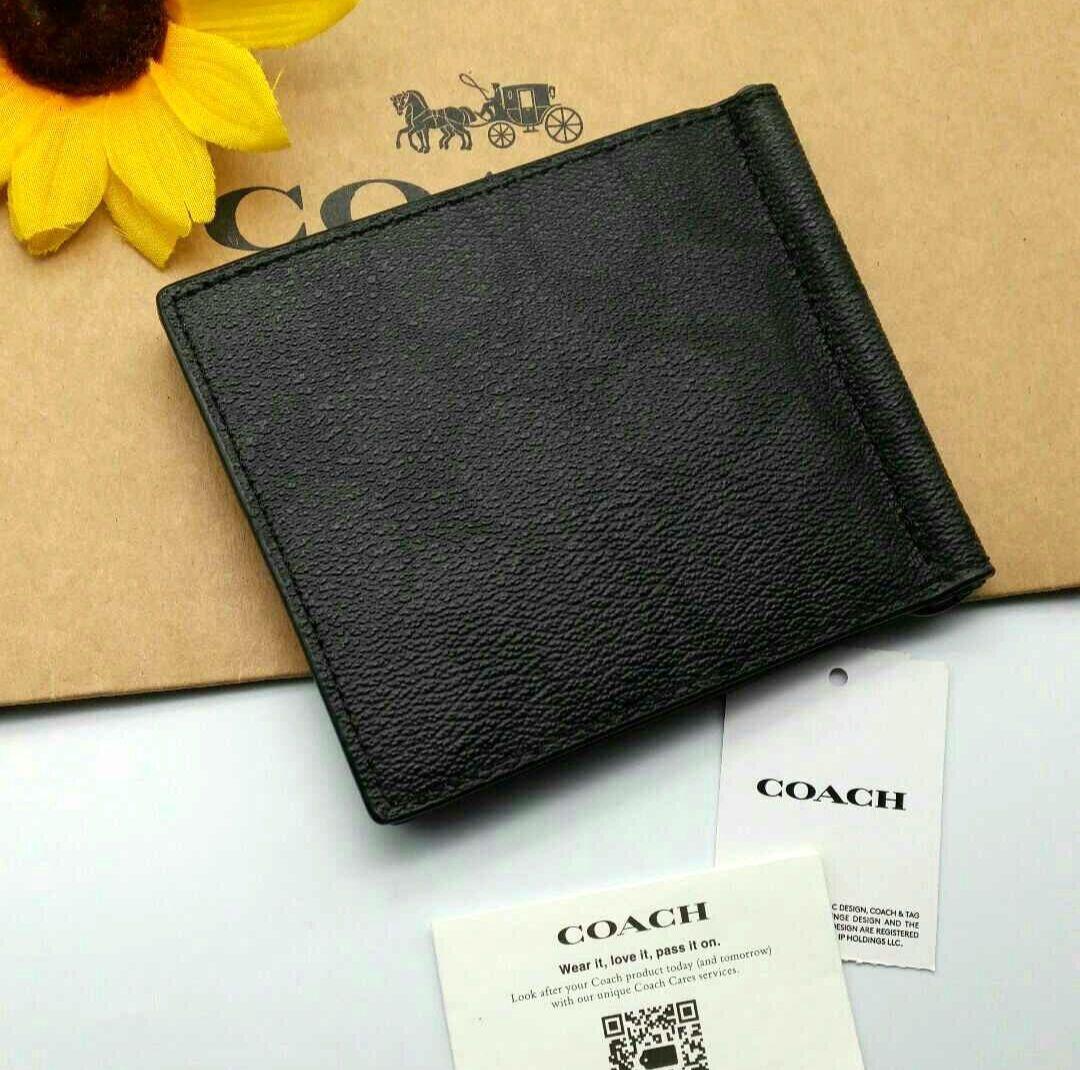 COACH マネークリップ 新品 チャコール×ブラック 限定品 コーチ メンズ