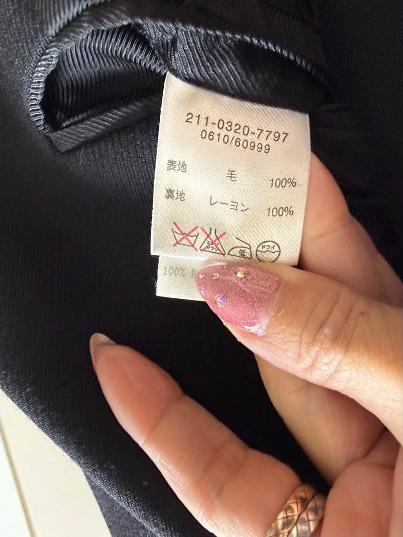 GUCCI 黒のチェスターコート ロングスタイル