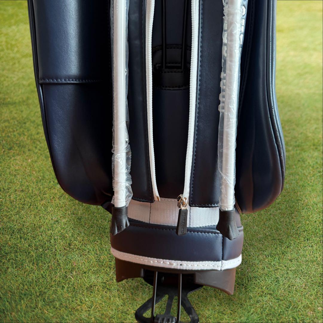 パーリーゲイツ　キャディバッグ　ネイビー　白　ショルダー式　スタンド式　軽量