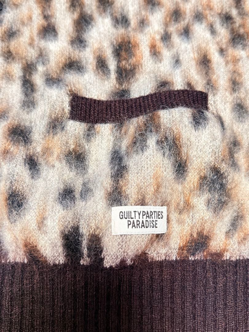 WACKO MARIA レオパードモヘアカーディガンワコマリア豹柄ニットヒョウ柄