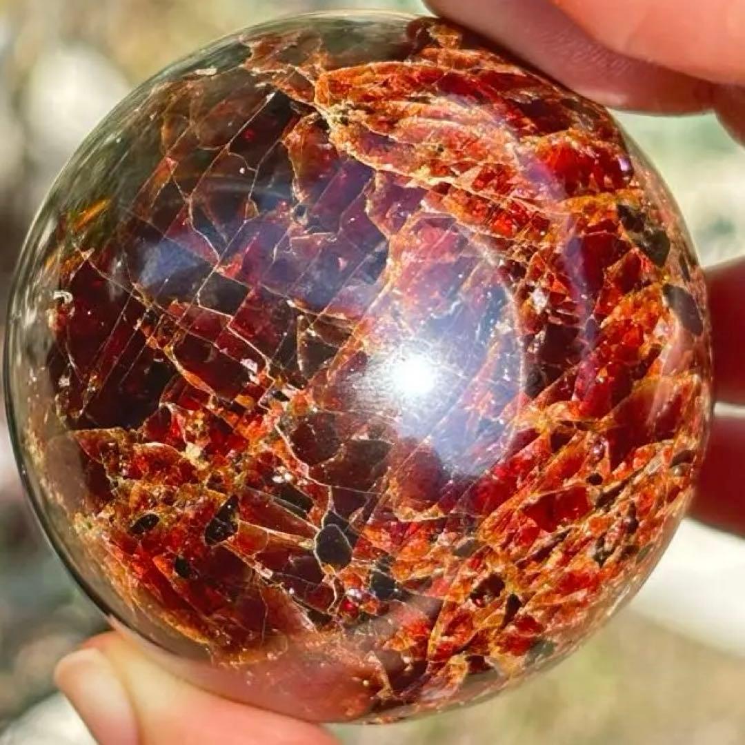 ガーネット　スフィア　大きい　かわいい　1月誕生日石　高品質