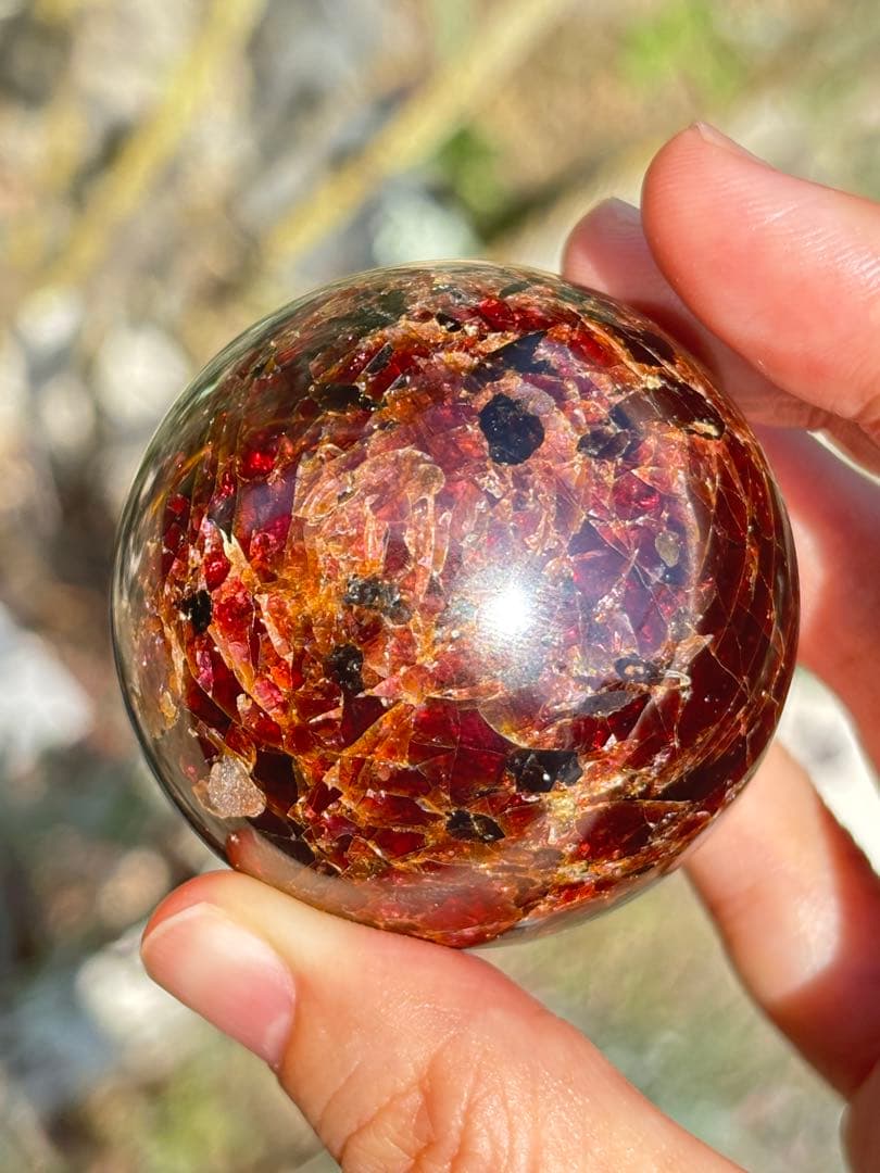 ガーネット　スフィア　大きい　かわいい　1月誕生日石　高品質