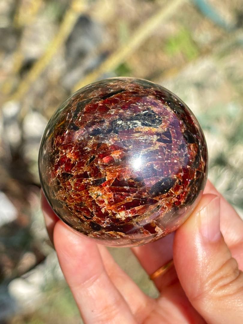 ガーネット　スフィア　大きい　かわいい　1月誕生日石　高品質