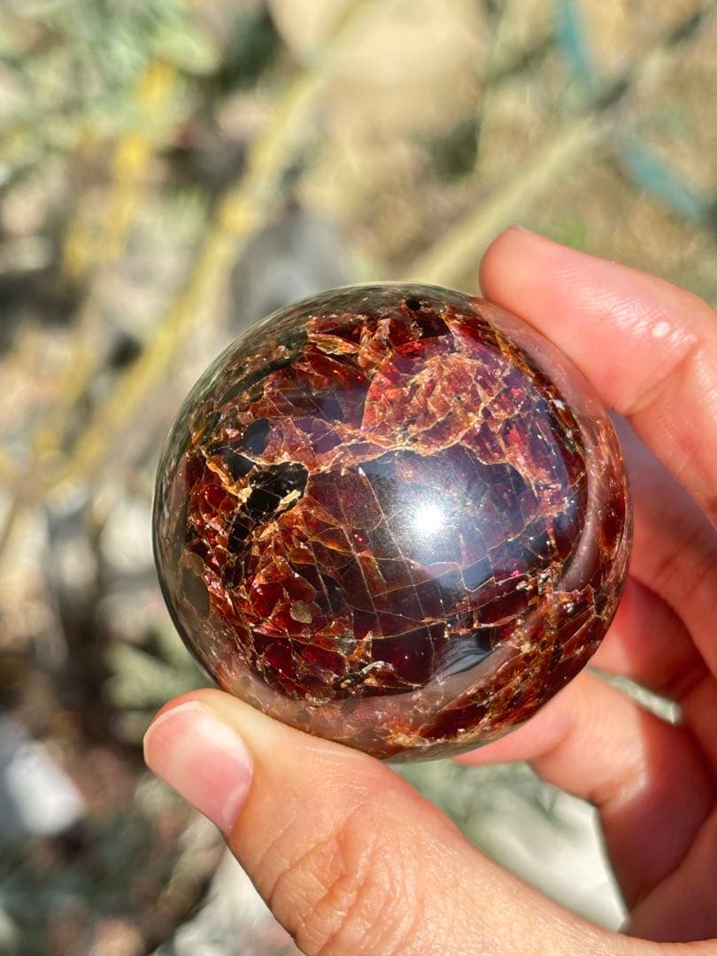 ガーネット　スフィア　大きい　かわいい　1月誕生日石　高品質