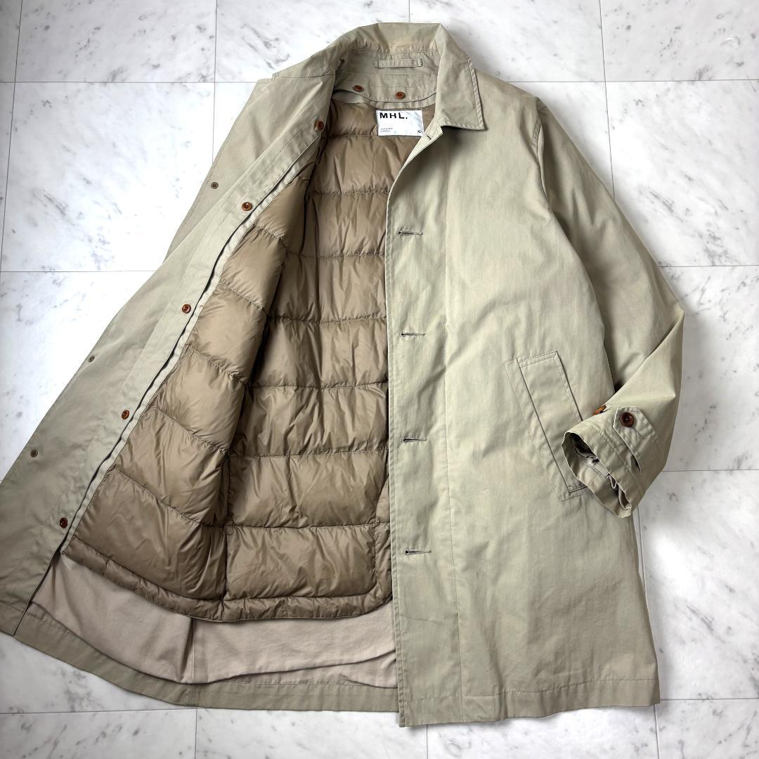 MHL ダウンライナー付き ステンカラーコート XL ロングコート ベージュ