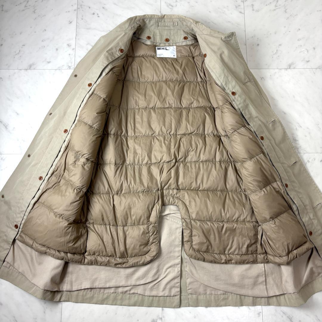 MHL ダウンライナー付き ステンカラーコート XL ロングコート ベージュ