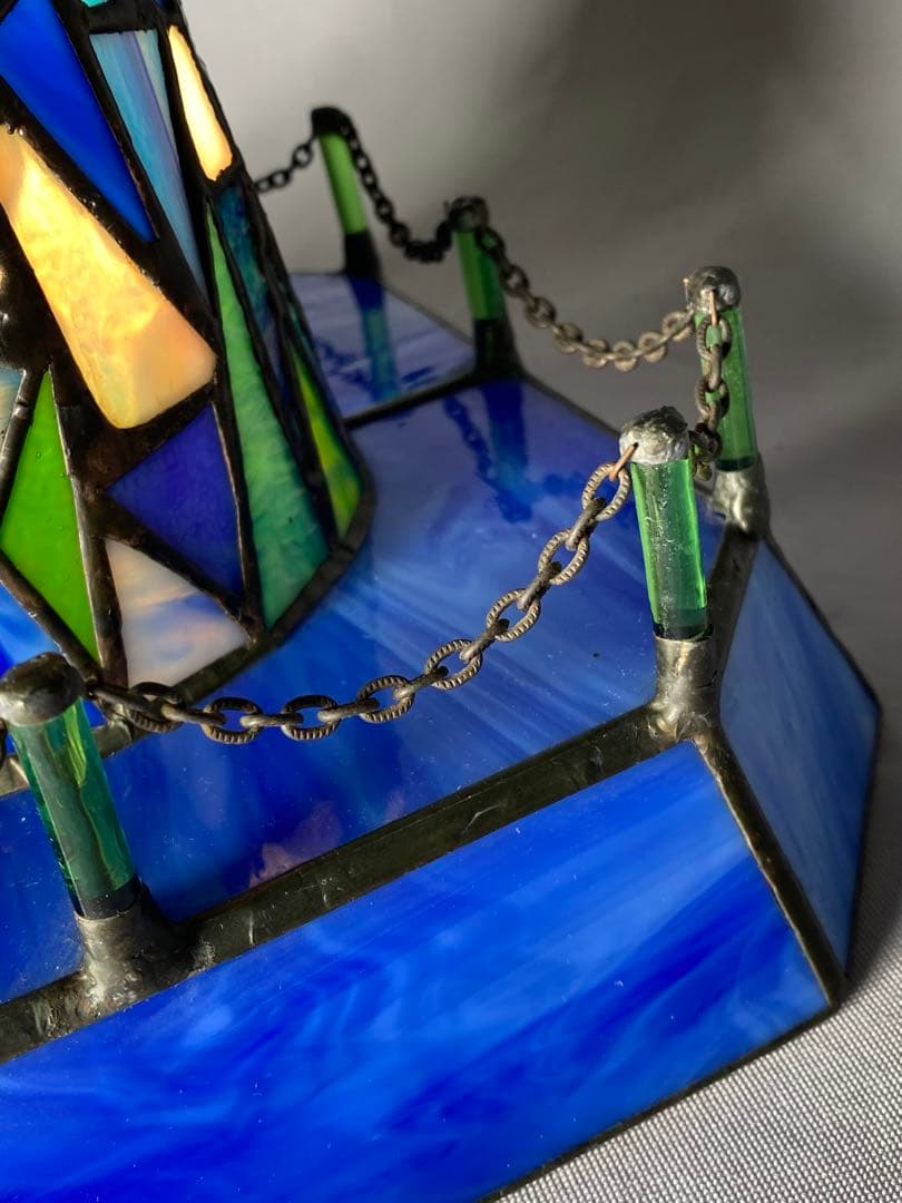 1415❣️ ステンドグラス　ライト　風車の塔　オブジェ