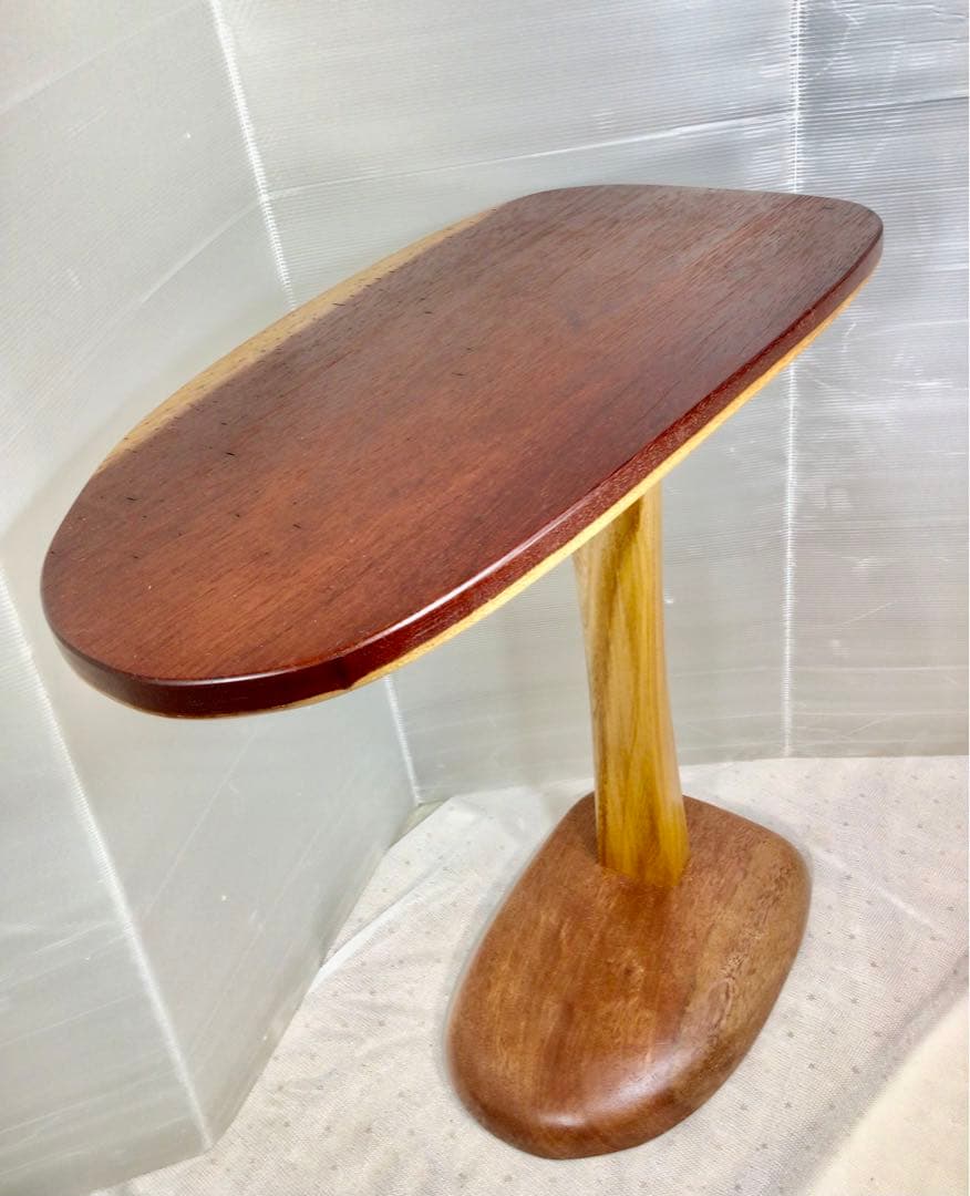 天然木　パドック　折り畳みサイドテーブル　一点物　手造り