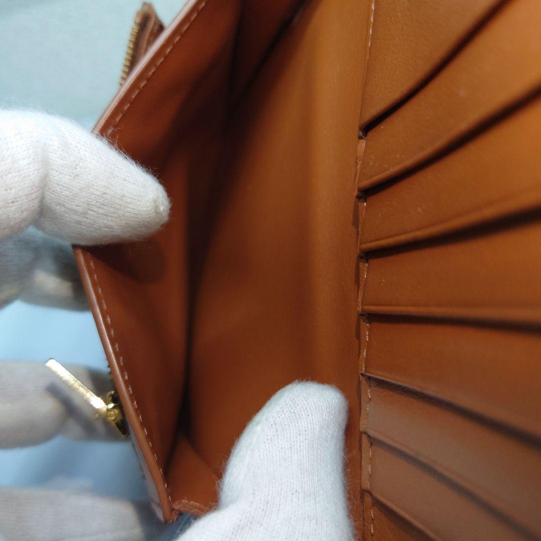 CELINE トリオンフ 二つ折り財布 ブラウン ブラック