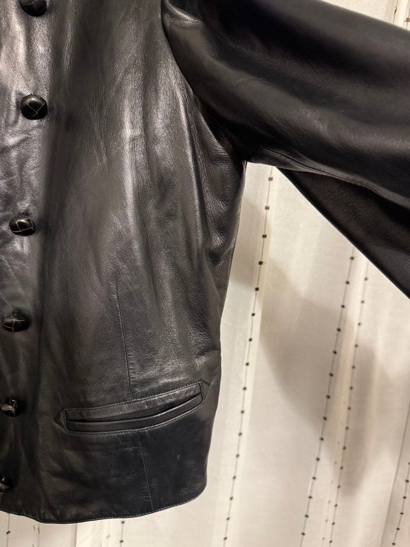 超美品90s agnes bアニエスベー42 レザージャケット　ナポレオン