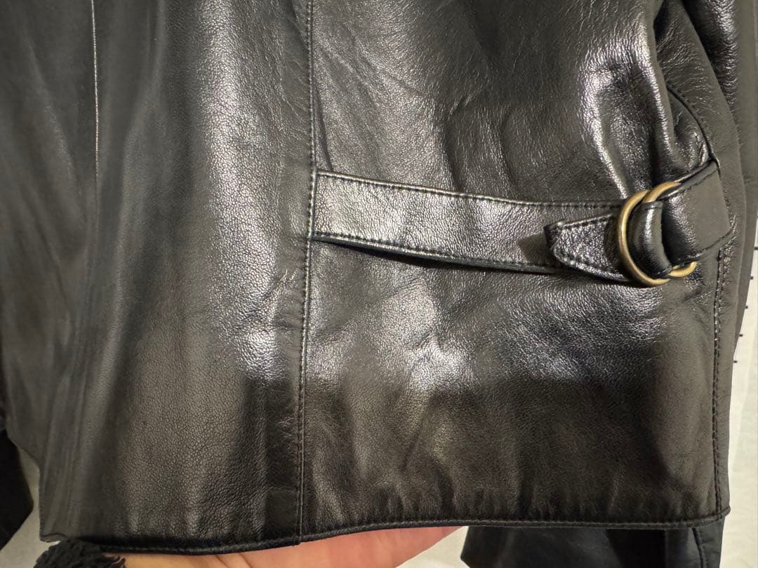 超美品90s agnes bアニエスベー42 レザージャケット　ナポレオン