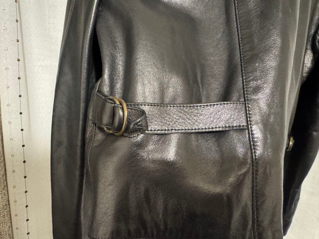 超美品90s agnes bアニエスベー42 レザージャケット　ナポレオン