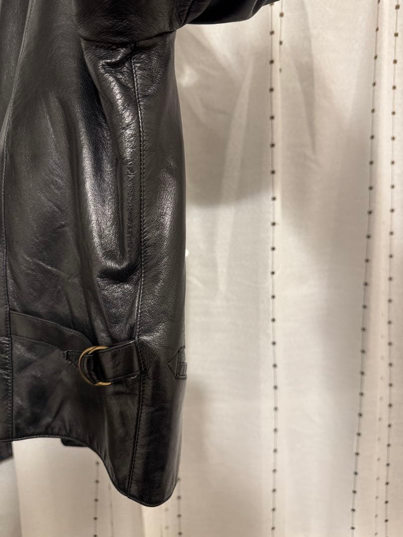 超美品90s agnes bアニエスベー42 レザージャケット　ナポレオン