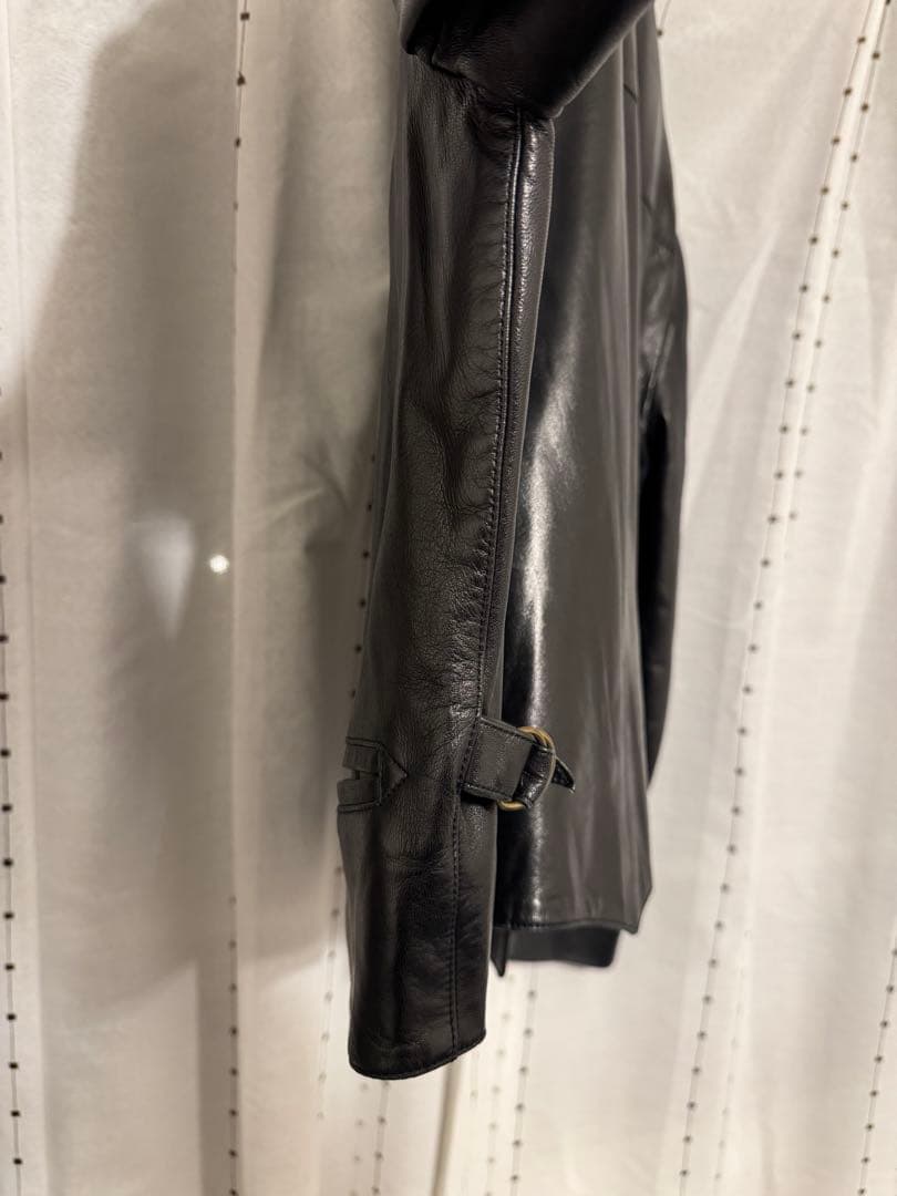 超美品90s agnes bアニエスベー42 レザージャケット　ナポレオン