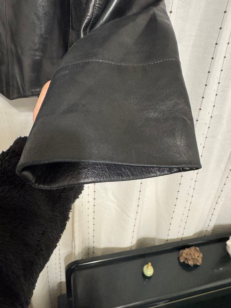 超美品90s agnes bアニエスベー42 レザージャケット　ナポレオン