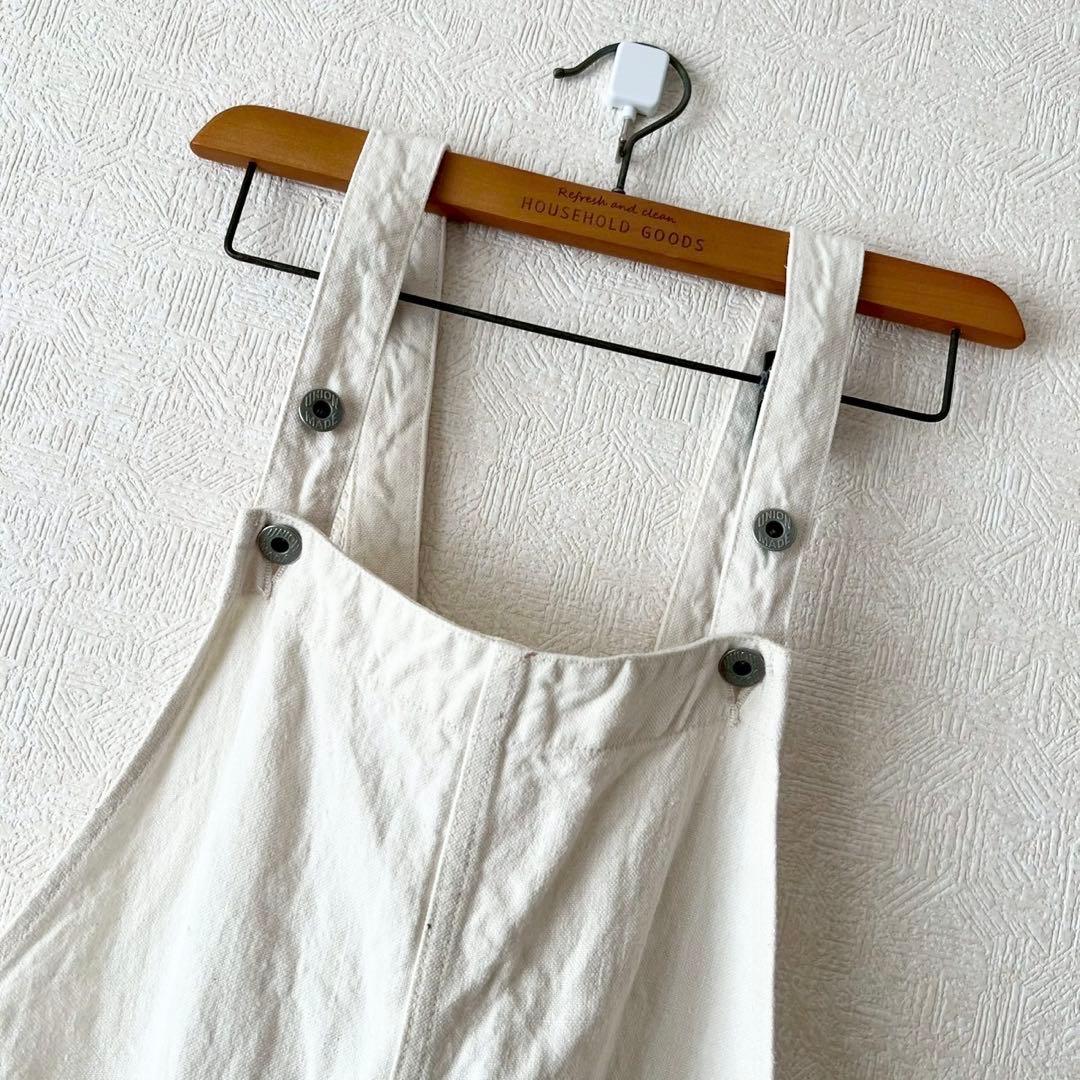 R&D.M.Co- リネンキャンバスファームパンツ オーバーオール ホワイト