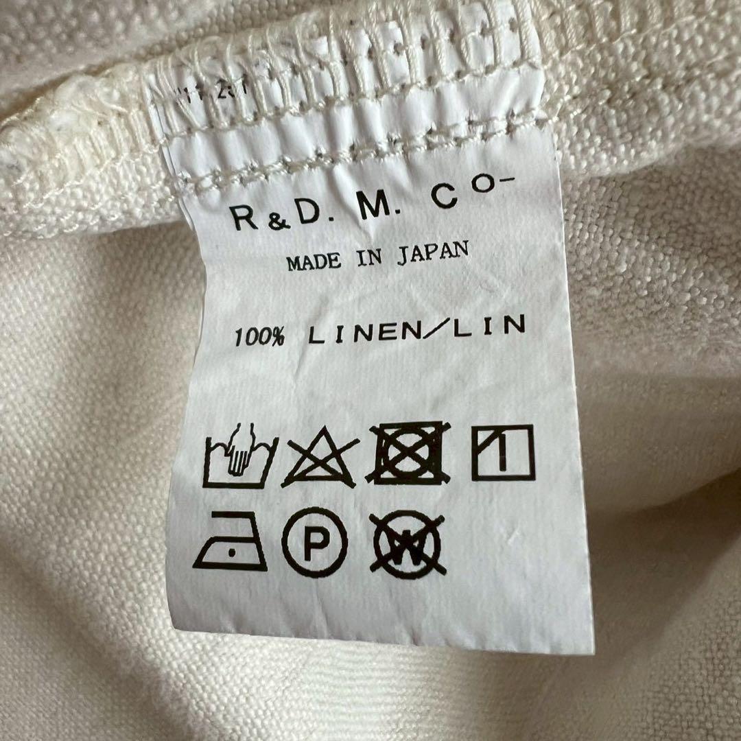R&D.M.Co- リネンキャンバスファームパンツ オーバーオール ホワイト