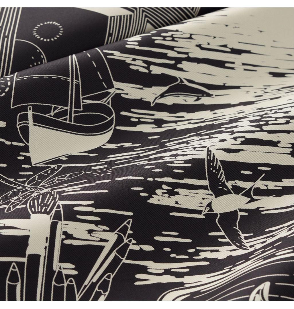 新品　エルメス　2026春夏　カレ 90 エスプリの旅立ち　黒・ブラック