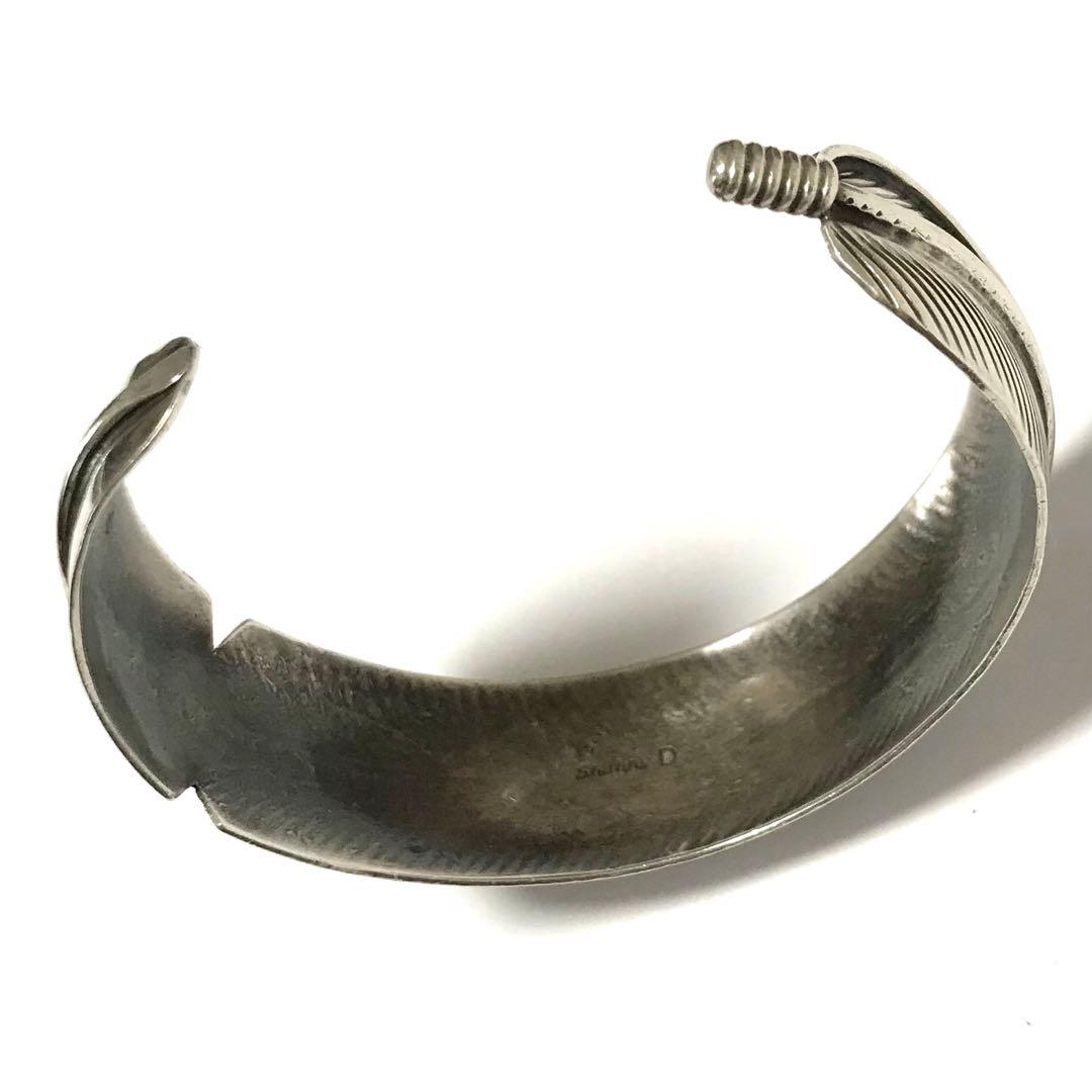 NAVAJO ナバホ族 フェザー バングル 925 シルバー インディアン