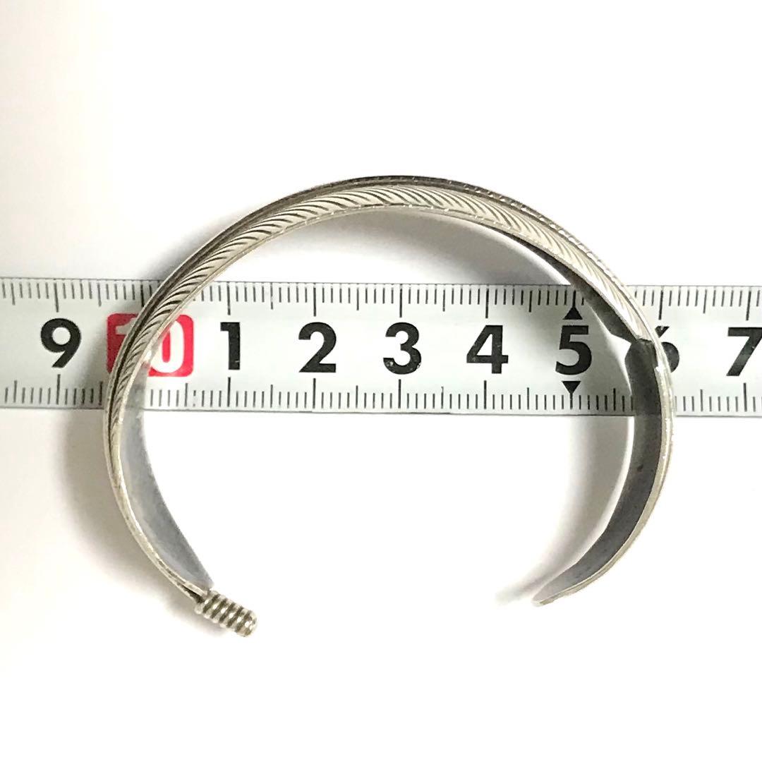 NAVAJO ナバホ族 フェザー バングル 925 シルバー インディアン