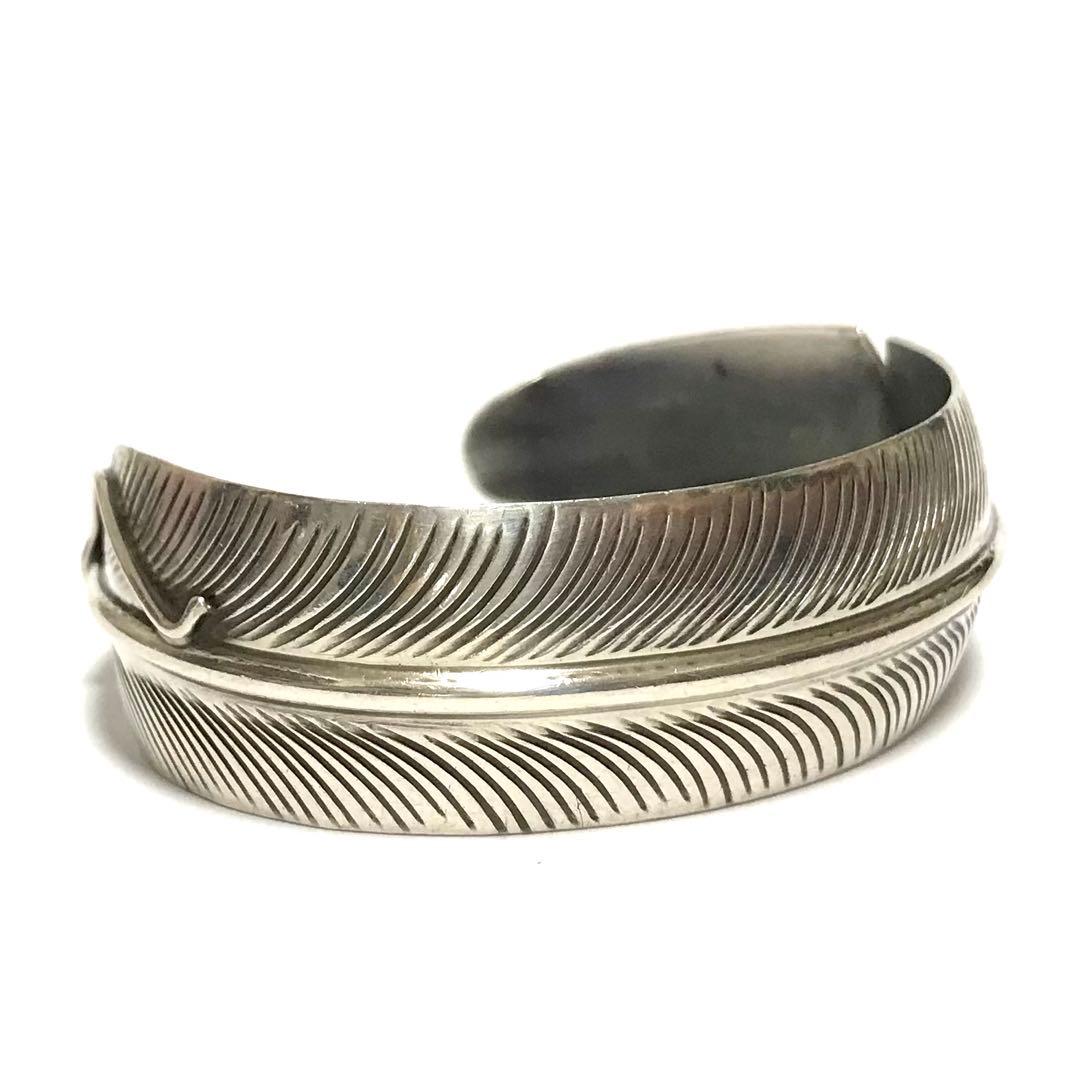 NAVAJO ナバホ族 フェザー バングル 925 シルバー インディアン