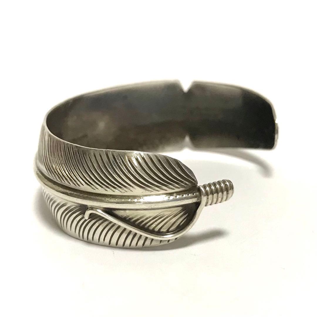 NAVAJO ナバホ族 フェザー バングル 925 シルバー インディアン