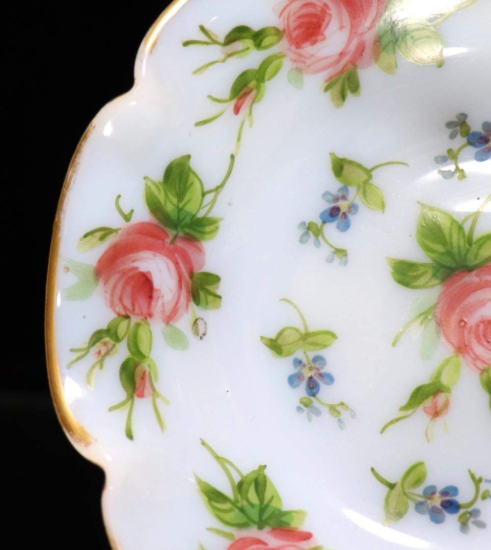 オールド・バカラ 美術館級 金彩エナメル薔薇文 コンポート オパーリンクリスタル