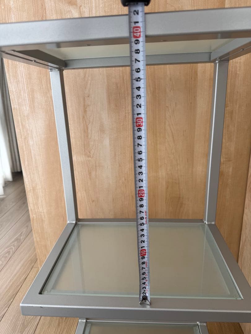 3段ガラススチールラック キャスター付き