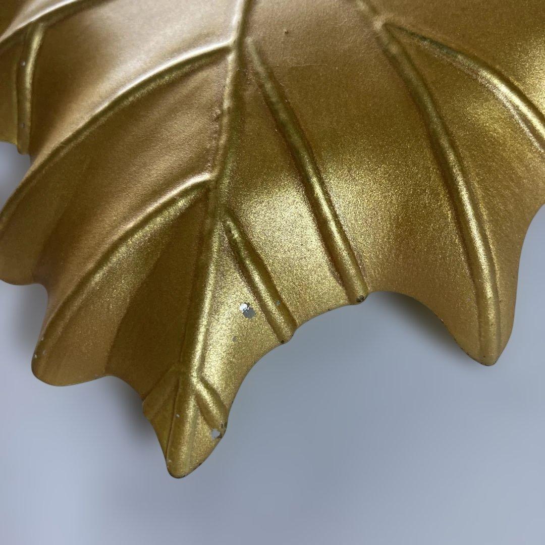 グリーン　ゴールド　リーフ　プレート　トレイ　ガラス？　陶器？　小物入れ