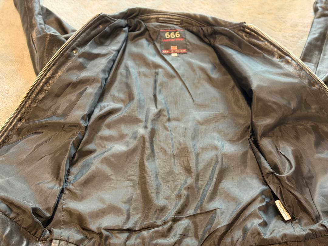 666 Leather Wear カスタム　シングルライダース 英国製 黒 38