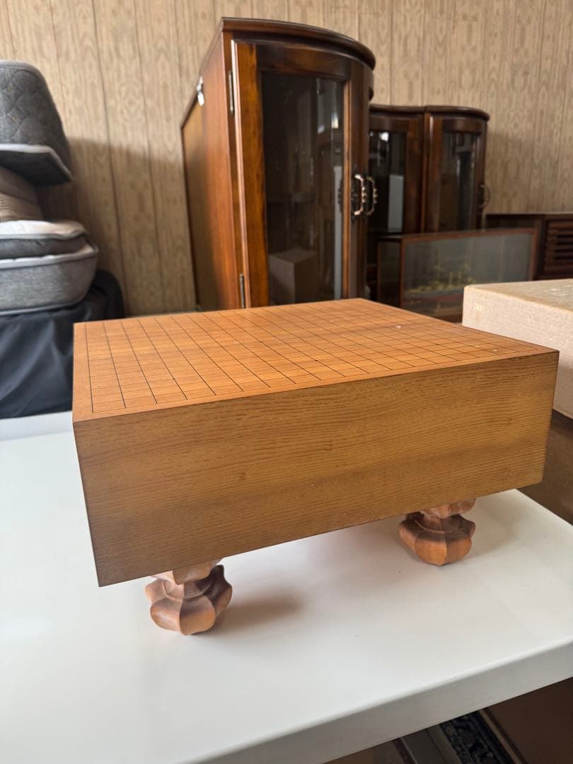 ⚫️美栄 高級碁笥 囲碁 天然銘木 囲碁セット 黒白石 木製容器付き 7寸